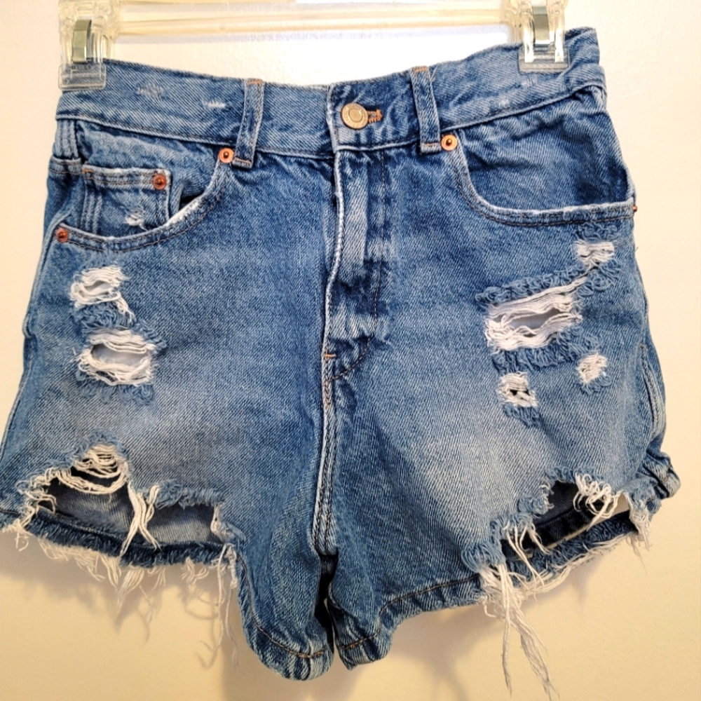Zara Girls Juniors Distressed Jean Shorts Size 13-14